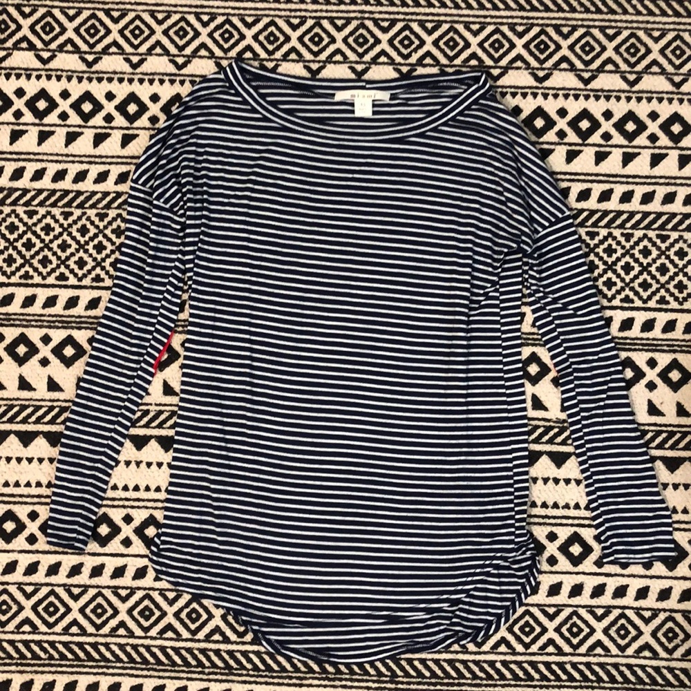 Navy and white stripe shirt